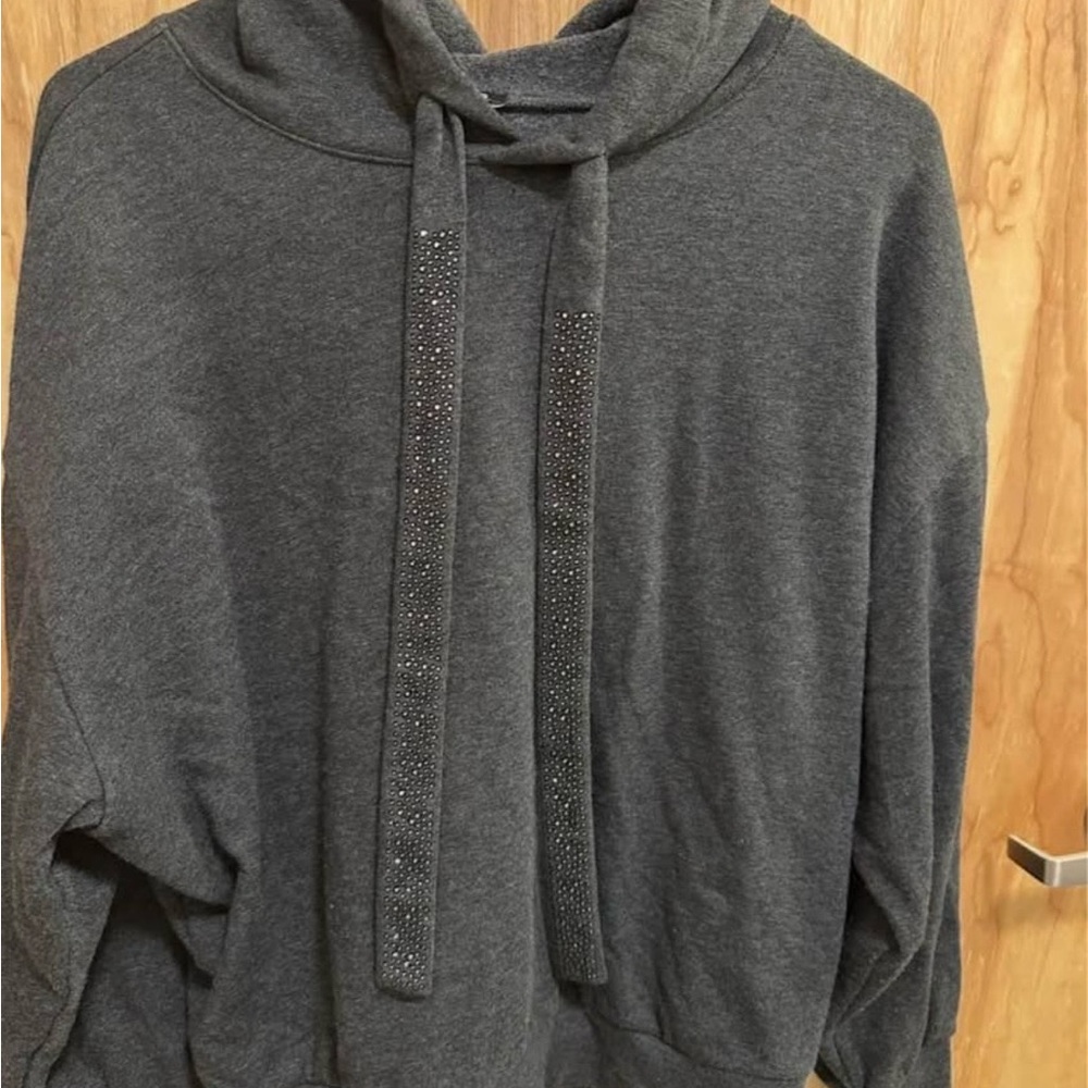 Express Charcoal Hoodie with Sparkling Details